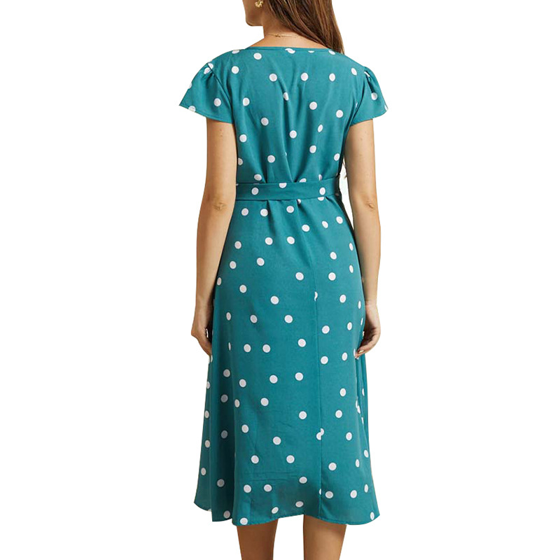 Green Polka-dot Print Dress